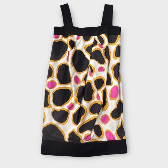 Diane Von Furstenberg Silk Sz 8 Bubble Hem Mod MCM pockets cocktail loud dress - Picture 5 of 16